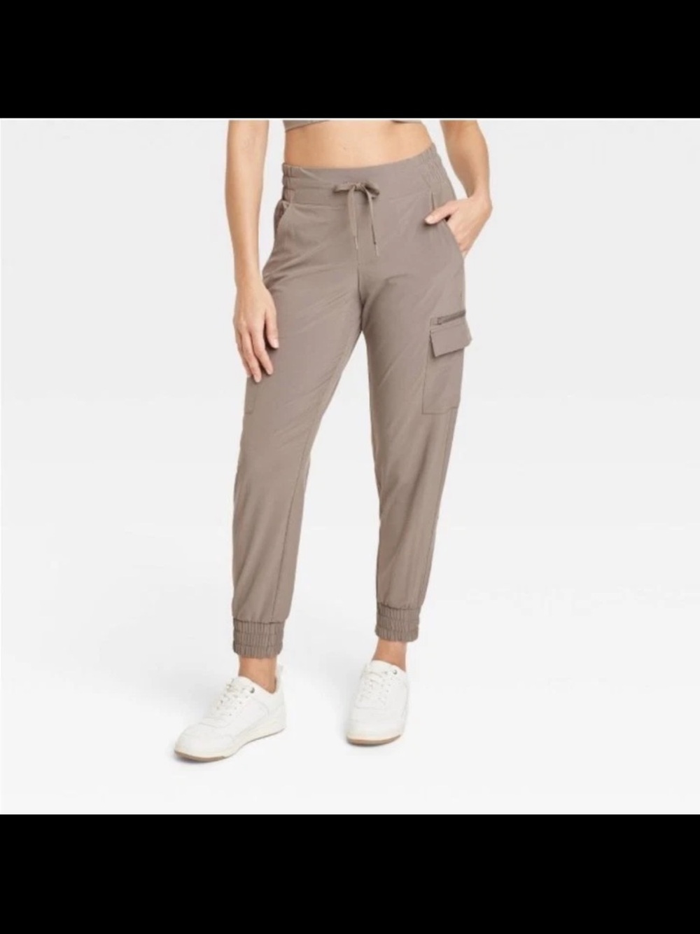 ✌🏽 Lot 2 jogger Cargo Pants All in Motion khaki Brown Small Short NWOT Target